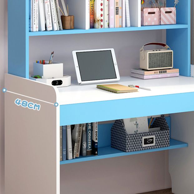 Writing Desk with Storage Shelves Wood Home with Storage Drawer Study Desk