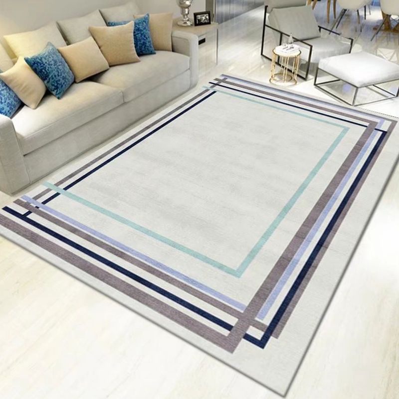 Black Lozenge Carpet Polyester Simple Carpet Non-Slip Backing Carpet for Drawing Room