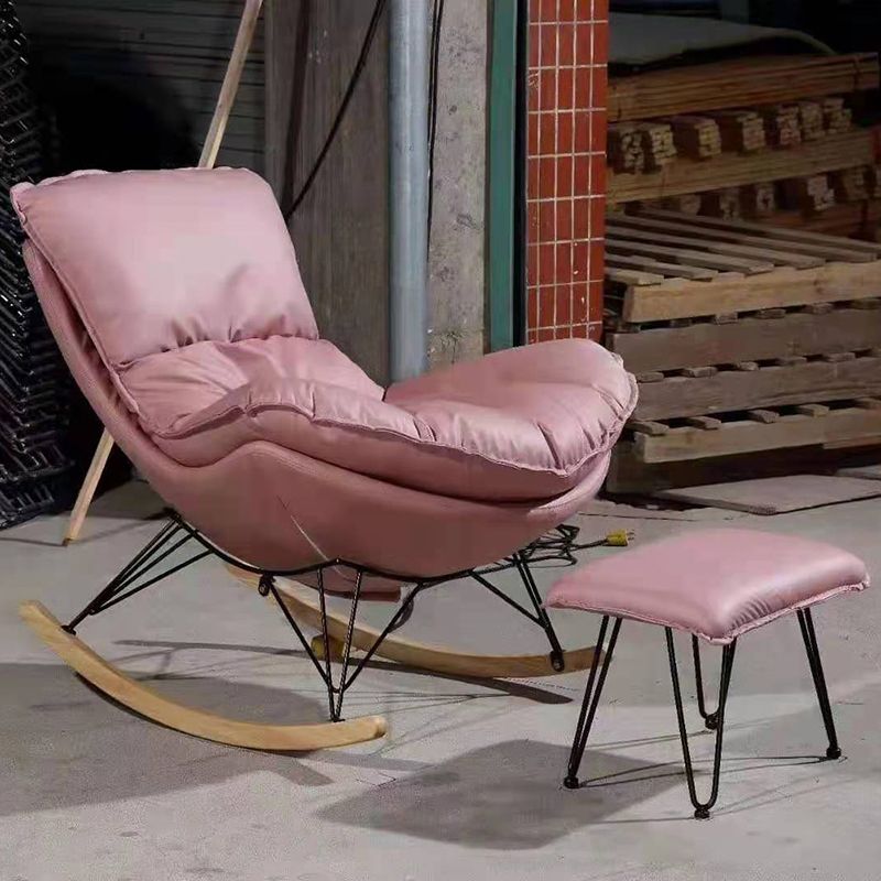 Modern Style Nursery Rocking Chair Indoor Sofa Rocking Chair with Cushion and Ottoman