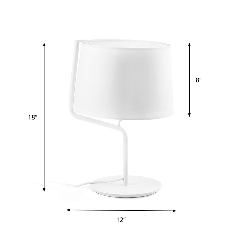 Trommelstofftisch-Beleuchtung minimalistische 1-Licht-weiße Nachtständer mit gebeuterem Arm