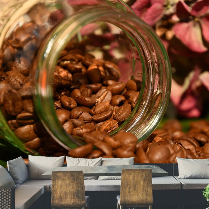 Roasted Coffee Beans Mural Wallpaper for Coffee Shop Wall Decor, Made to Measure