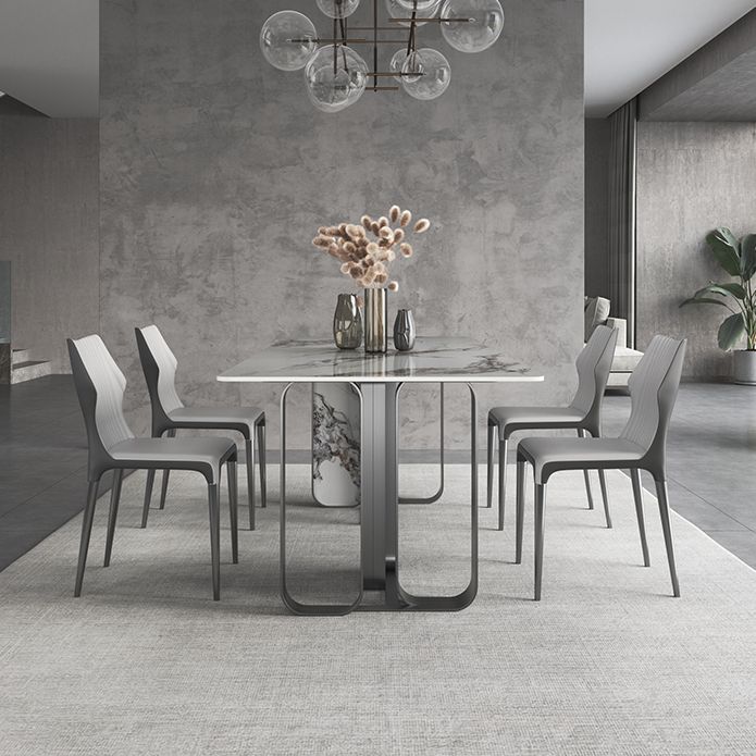 Designer Style Sintered Stone Top Dining Set Rectangle 1/3/4/5/6 Pieces Dining Table Set