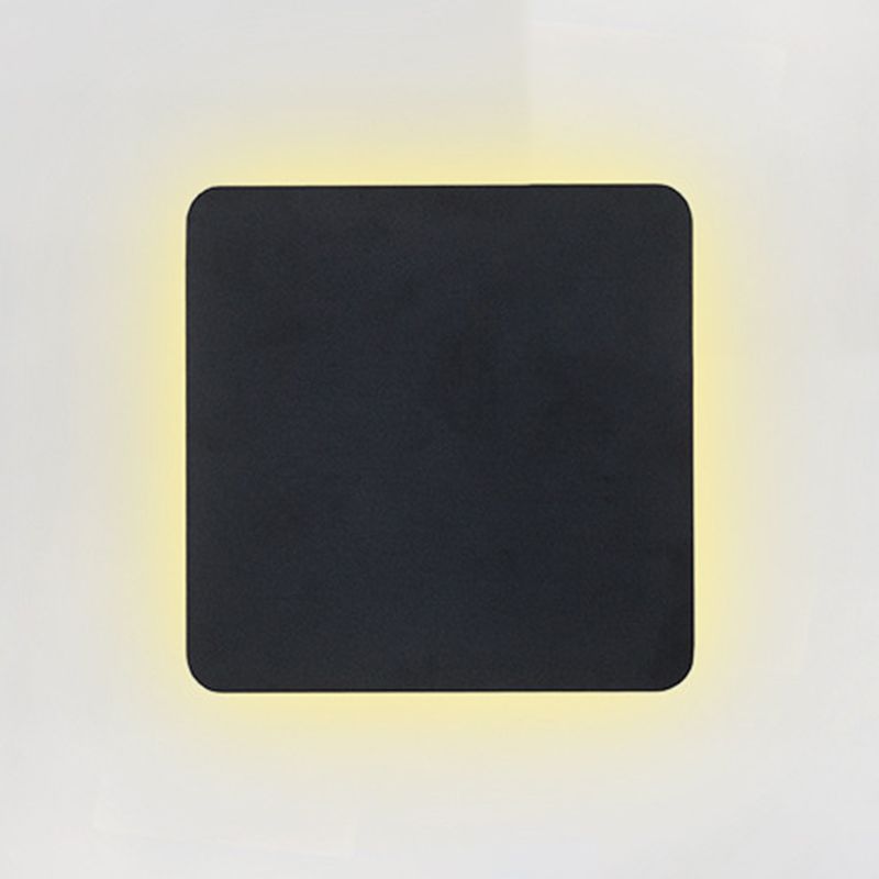 Simplicity Geometric Wall Sconce Metal 1 Light Wall Lighting Idea in Black