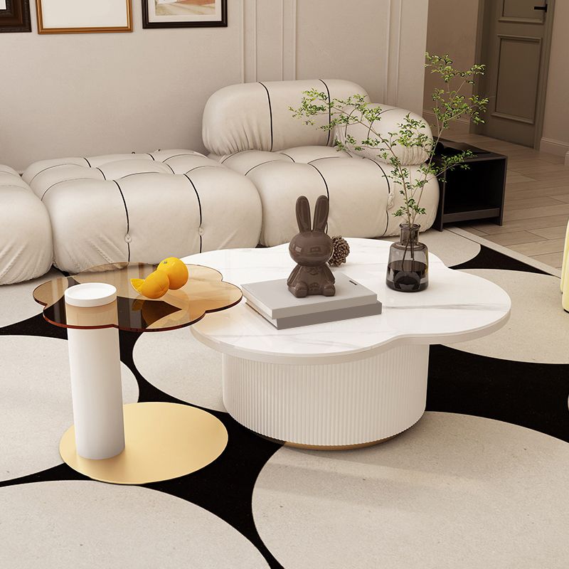 Contemporary Coffee Table Pedestal Slate Coffee Cocktail Table