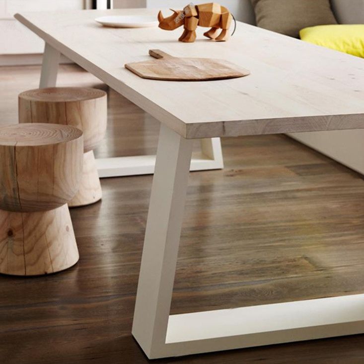 Massivholz Top Esstisch Rechteck Kiefernholz Holz Esstisch mit Schlittenbasis