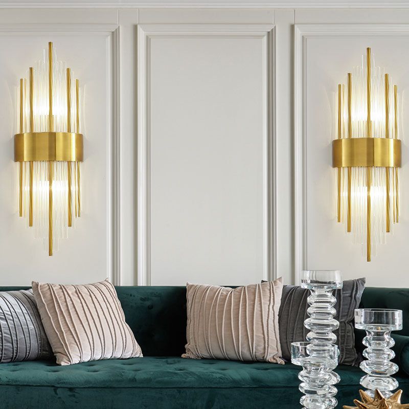 Crystal Geometric Shape Wall Light Modern Style 2 Lights Wall Light Sconce