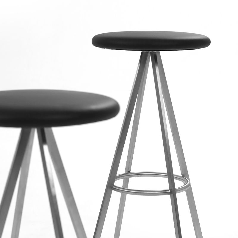 Backless Metal Counter & Bar Stools Modern Indoor Stools with Chrome Frame