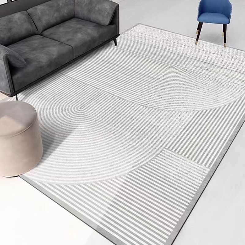 Light Brown Line Carpet Polyester Modern Carpet Washable Carpet for Home Decor