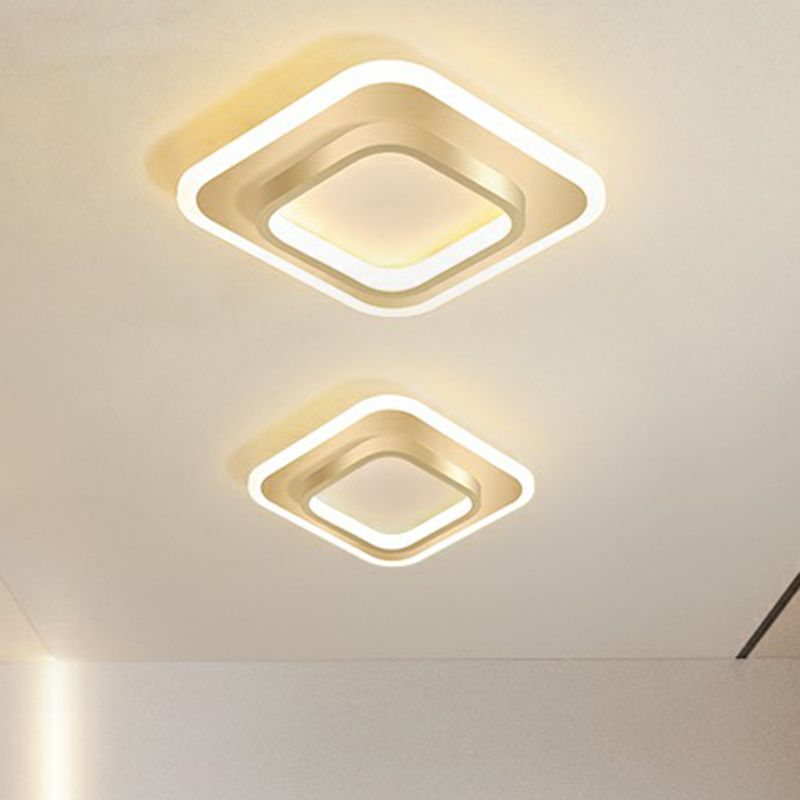 Plafonnier encastré géométrique de style simple, luminaire encastré pour couloir en métal