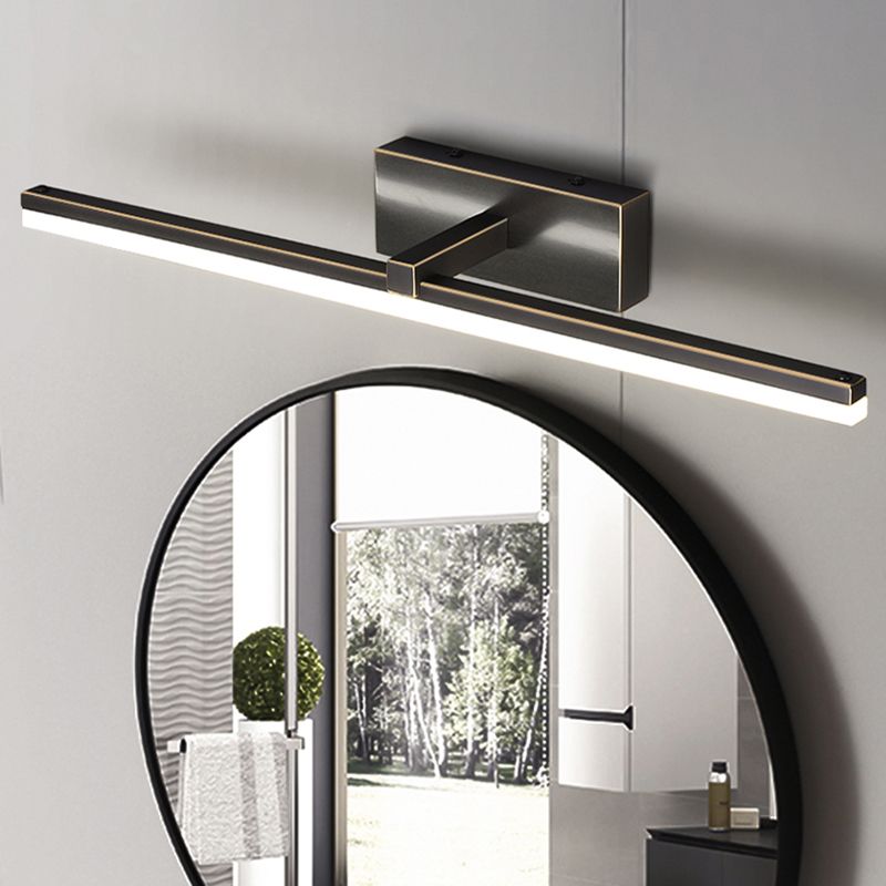 Modern Minimalist Style Linear Wall Mounted Vanity Lights Copper Flush Mount Wall Sconce for Bathroom