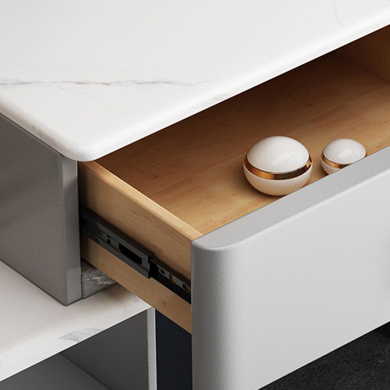 33.5" W Slate Vanity Table Modern 4 Drawers Makeup Vanity Table with Stool