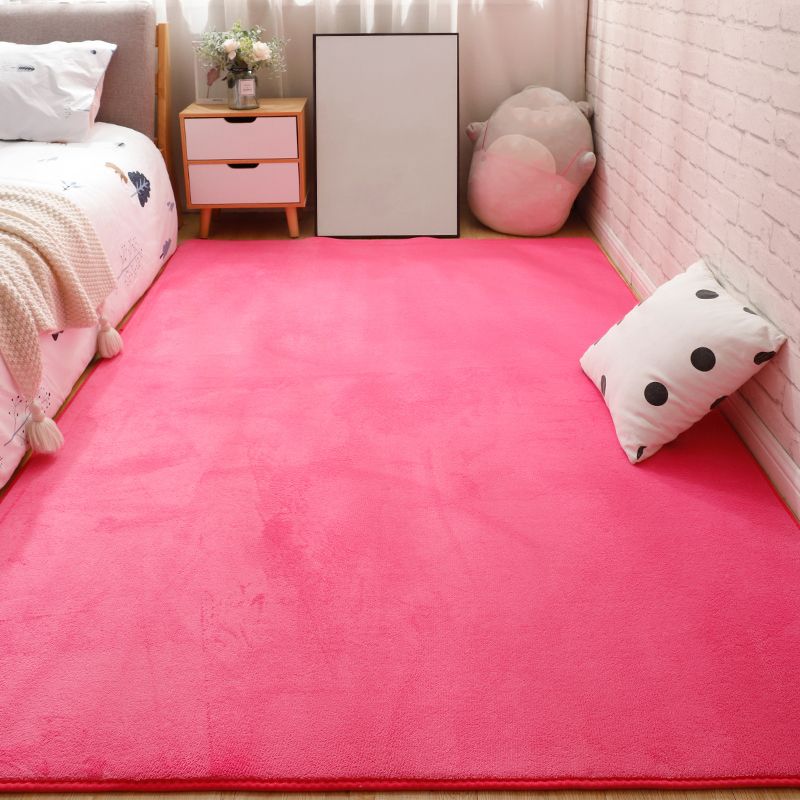 Contemporary Plain Rug Casual Polyester Carpet Non-Slip Area Rug for Living Room