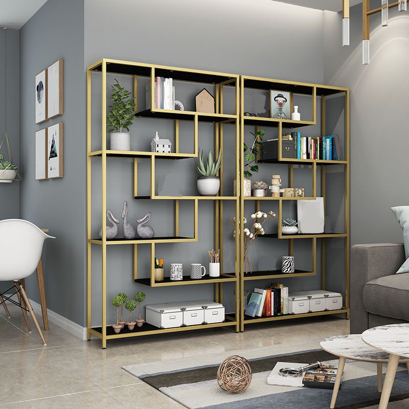 11.8" W X 78.7" H Glam Bookcase Metal Vertical Book Shelf for Bedroom