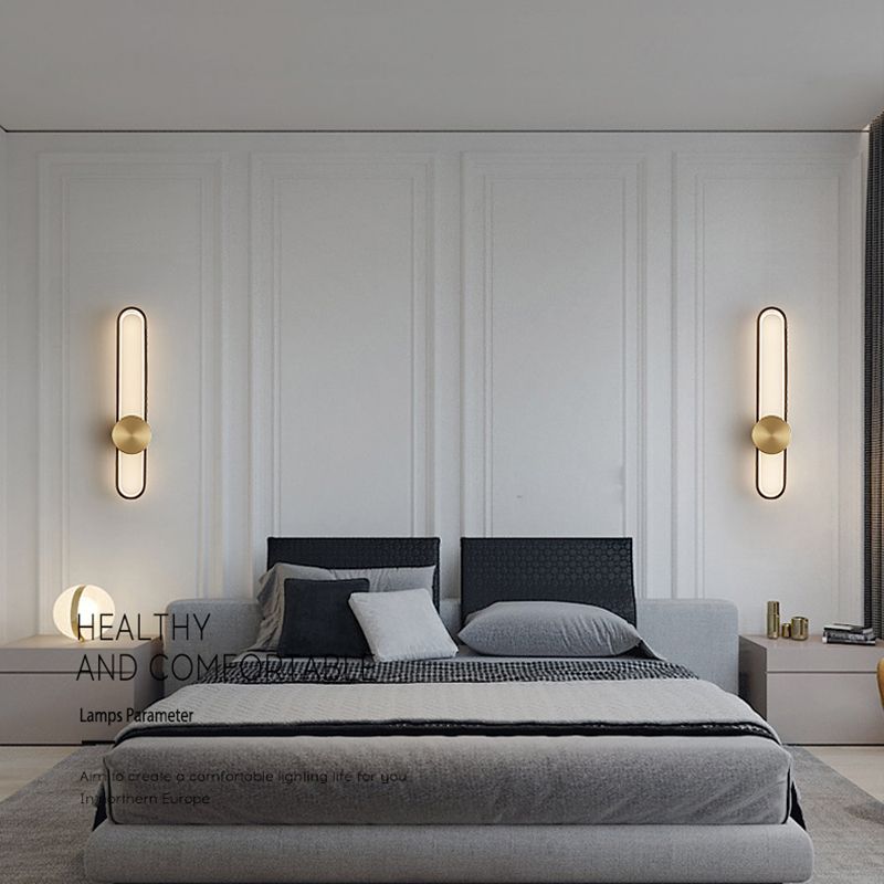 Lineare Form Metall Wandleuchten moderner Stil 2 Leichter Wandleuchten