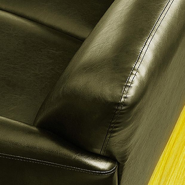 Flared Arm Standar Sofa with Tight Back Loveseat Faux Leather Sofa