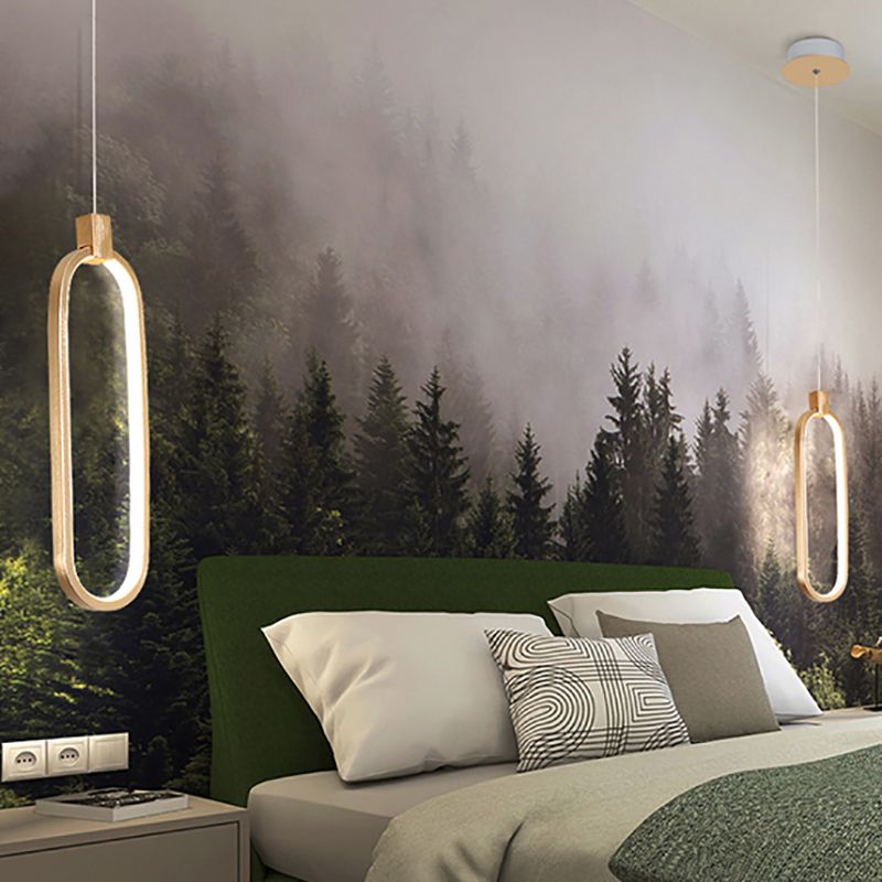 Gold linéaire suspendu luminaire simplicité LED PENDANT METAL LEAU POUR CHAMBRE
