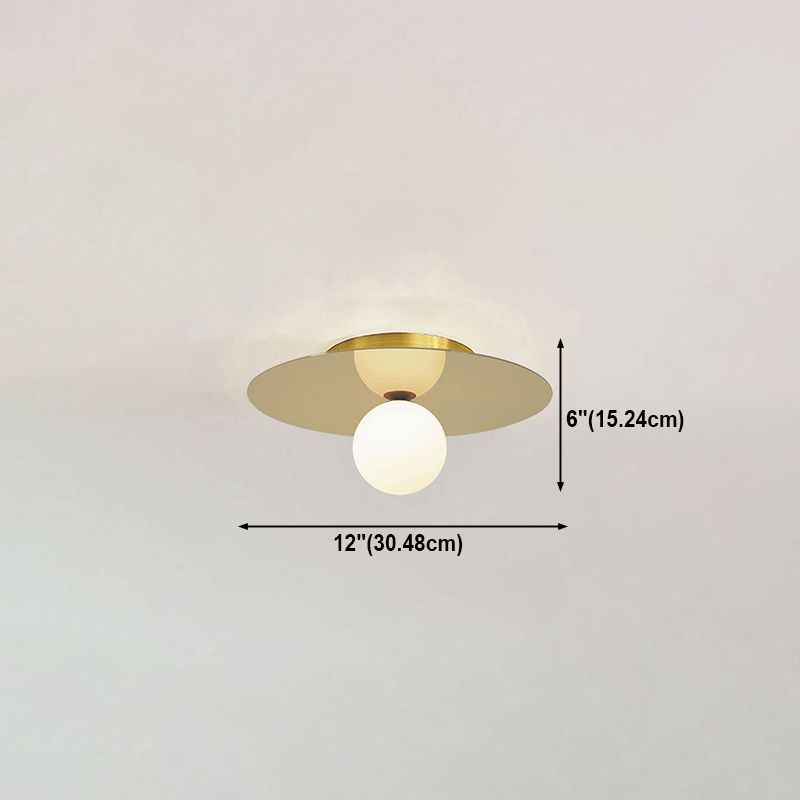 Glass Round Ceiling Mount Light Minimalist-Style Flush Mount Ceiling Light Fixture