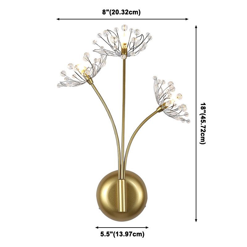 Lampada da parete a parete in metallo moderno nordico a 3 luci per la camera da letto