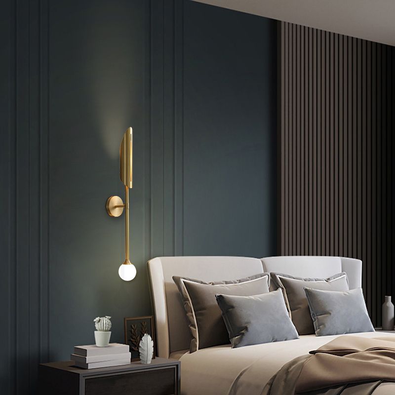 Nordic Modern Copper Wall Light Fixture Armed Sconce Light for Living Room