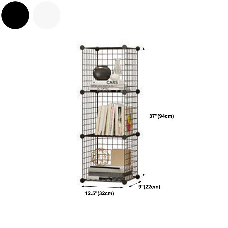 Contemporary Metal Shelf Bookcase Closed Back Home Book Shelf