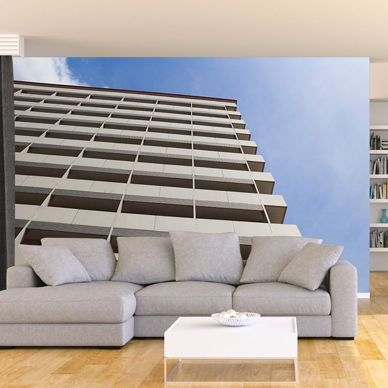 Contemporary Building Mural Wallpaper Waterproofing Wall Covering for Sitting Room