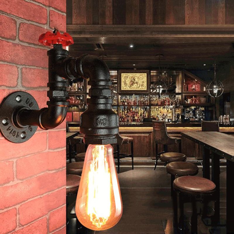 Aplicación de luz de luz de agua de estilo industrial Medón de metal de la pared de la pared.