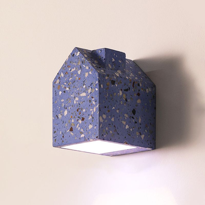 Nordic Cement Wall Light House Shape Colorful Wall Sconce for Living Room