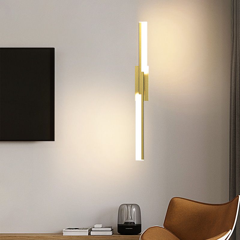 Metal Linear Shape Wall Lighting Modern Style Multi Lights Wall Mounted Light Fixture