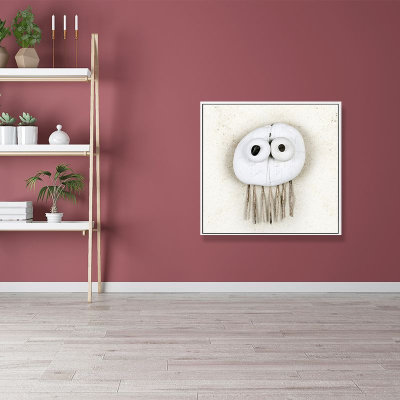 Soft Color Fish Pattern Canvas Textured Wall Print for Kids Bedroom, Multiple Sizes