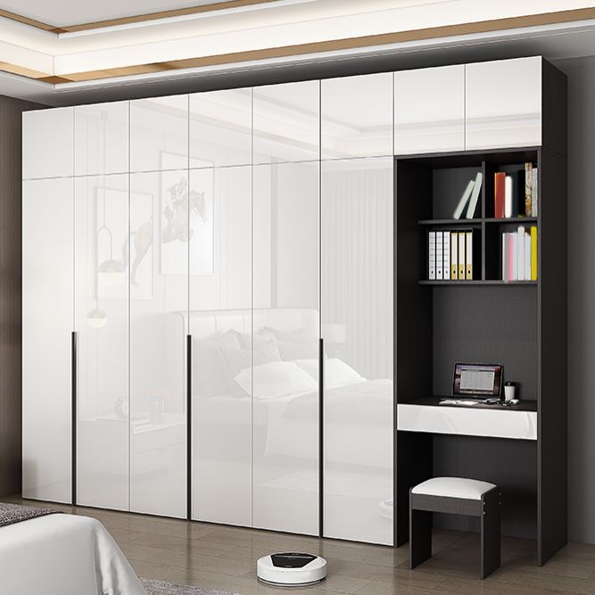 Engineered Wood Wardrobe Armoire Contemporary Storage Cabinet