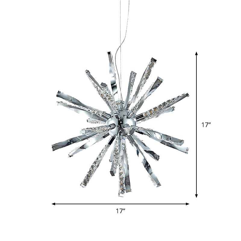 Sputnik Chandelier Pendant Light Nordic Crystal LED Chrome Hanging Pendant Lamp for Living Room