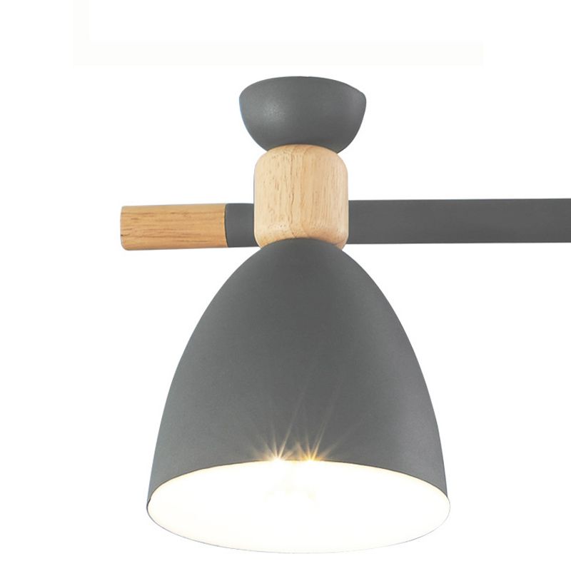 Metal Bowl Shape Chandelier Light Modern Style 4 Lights Chandelier Light Fixture in Gray