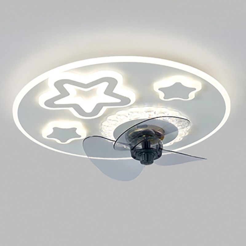 Lampada a ventola a soffitto in metallo in stile semplice per la camera da letto