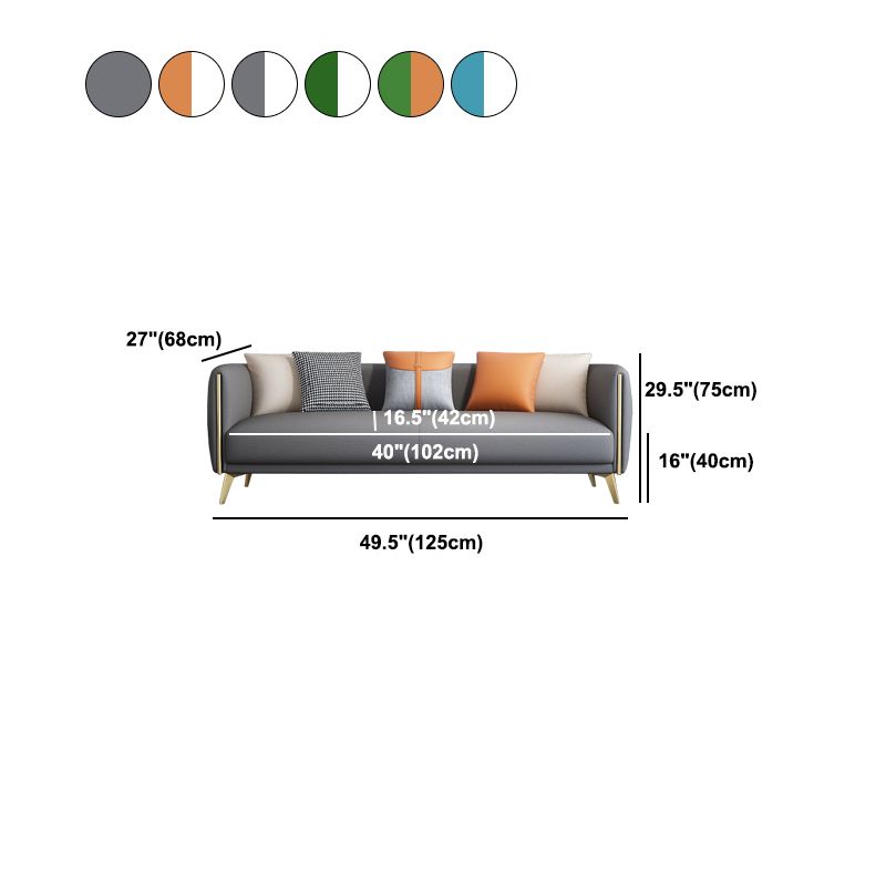 Tuxedo Arm Sofa Modern Faux Leather Sofa 26.77" D x 29.52" H