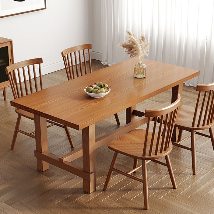 Tavolo da pranzo standard a forma di rettangolo contemporaneo tavolo da pranzo in legno massiccio con base di cavalletto