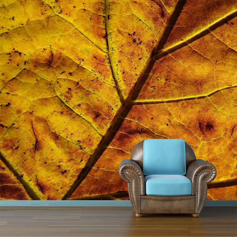 Plant Mural Wallpaper Leaf Surface Pattern for Reading Room Bedroom Wall Decor