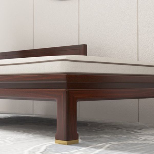 Living Room White Chaise Square Arms Modern Chaise Lounge with Wooden Base