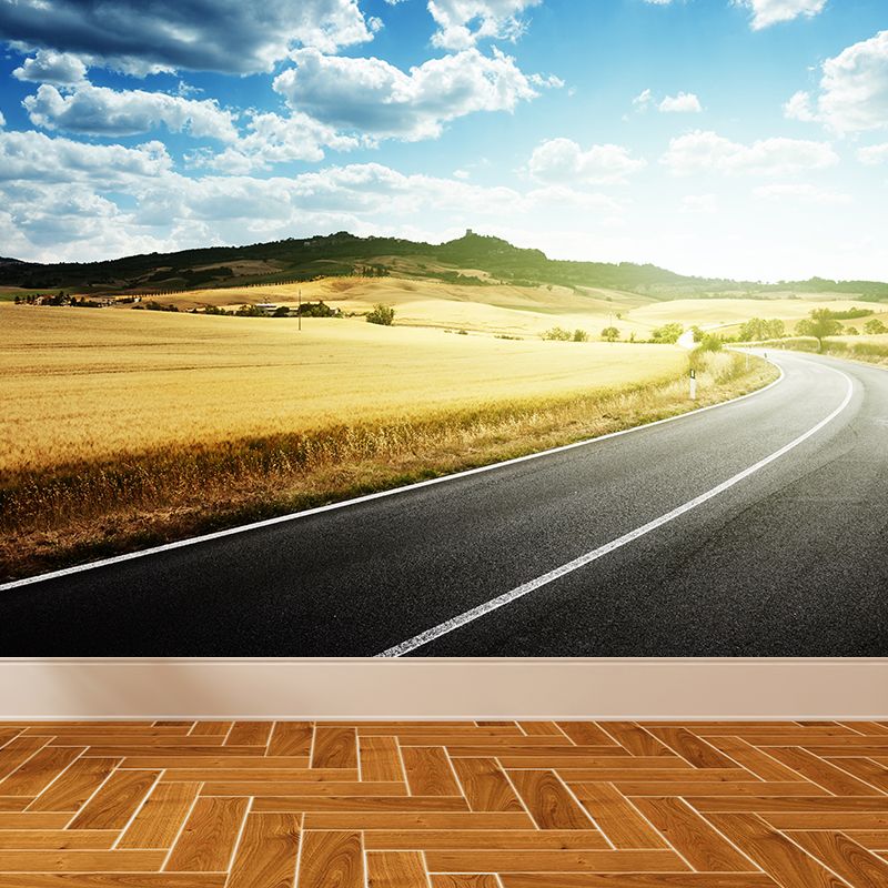 Extra Large Road Murale Couleur Pastel Art Mural Non Tissé pour Décoration Intérieure, Personnalisé