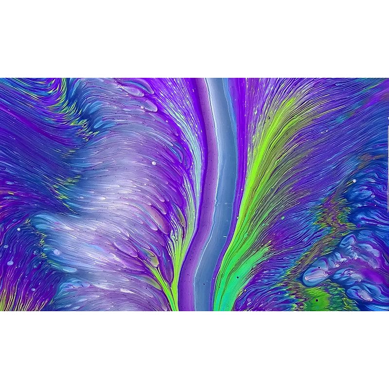 Peinture murale abstraite pour décoration de salon aux couleurs douces, réalisée sur mesure