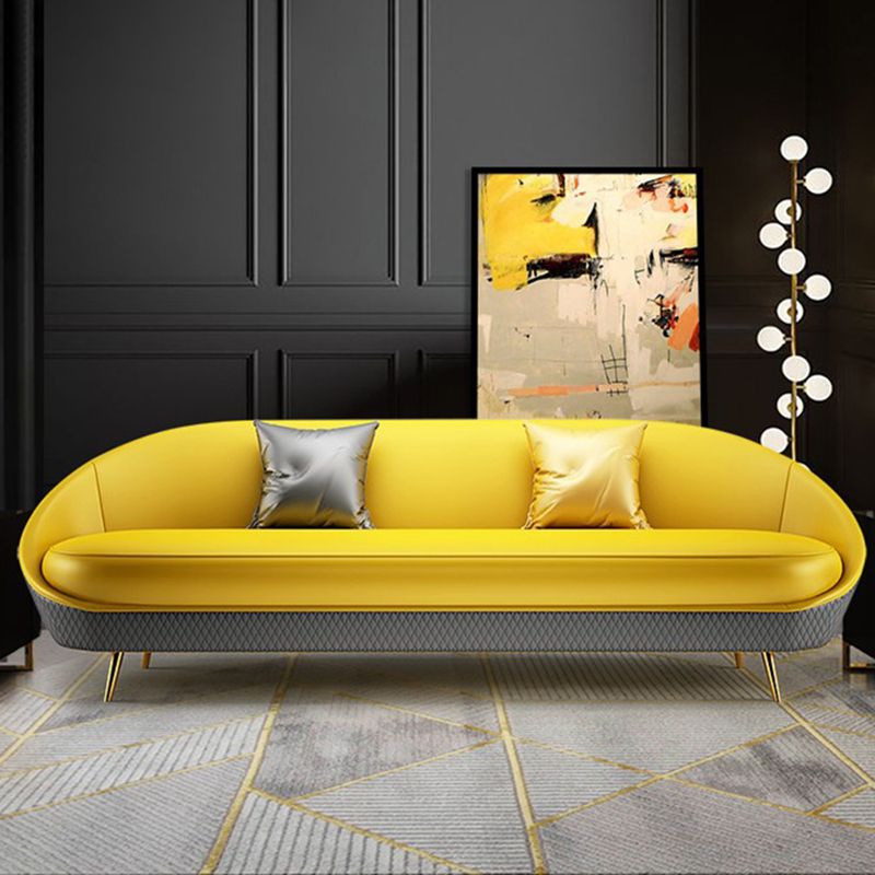 Sloped Arm Curved Sofa with Tight Back Contemporary Sofa for Apartment