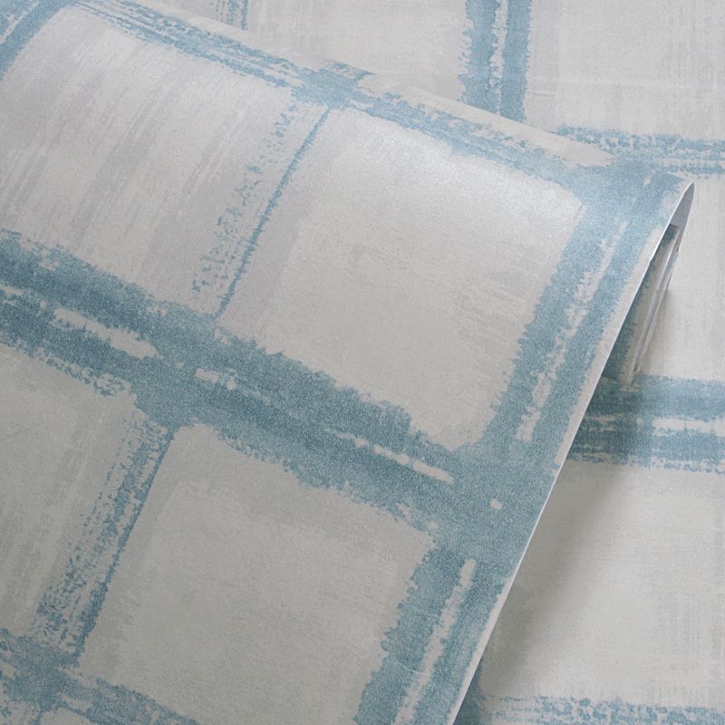 Adhesive Grid Wallpaper Roll Vinyl Modern Style Wall Art for Living Room, Easy Peel off