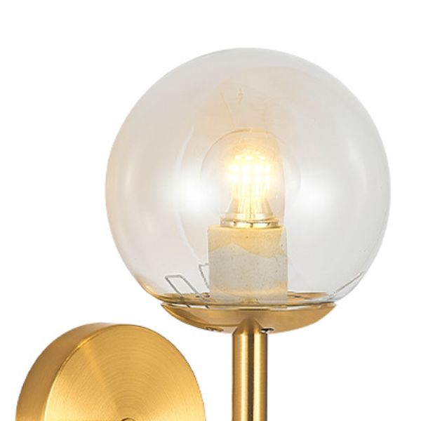 Glass Shaded Bath Vanity Lighting Modernism Metal Golden Light for Bathroom