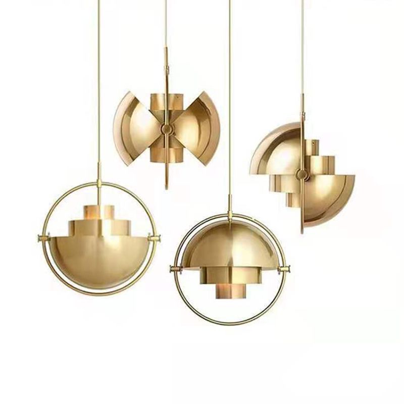 Moderne künstlerische Einzelhänge -Lampen -Elektroplatte Metall Geometrischer Anhänger Licht für Esszimmer