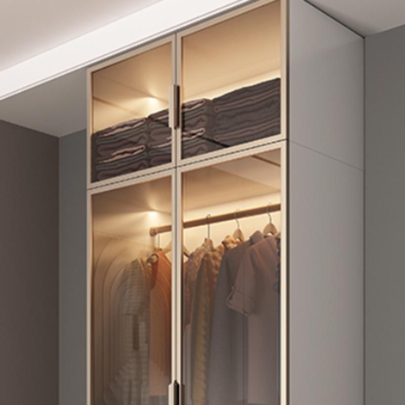 White Colour Wardrobe Armoire Contemporary Style Wooden Wardrobe Closet for Bedroom