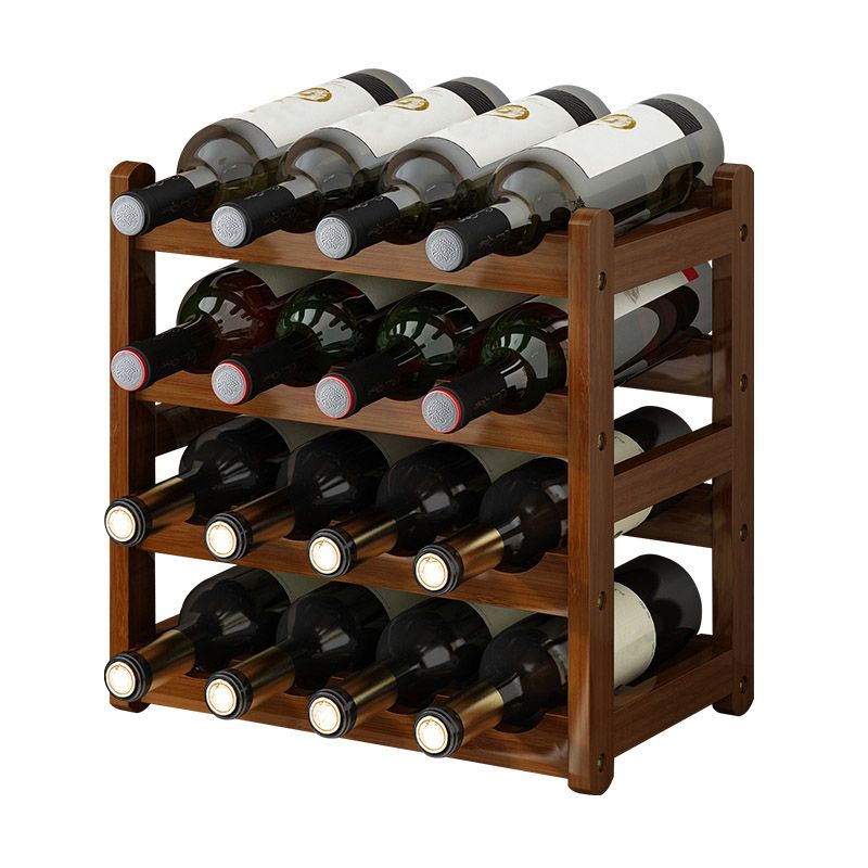 Modern Countertop Wine Rack Solid Wood Wine Bottle Rack for Home