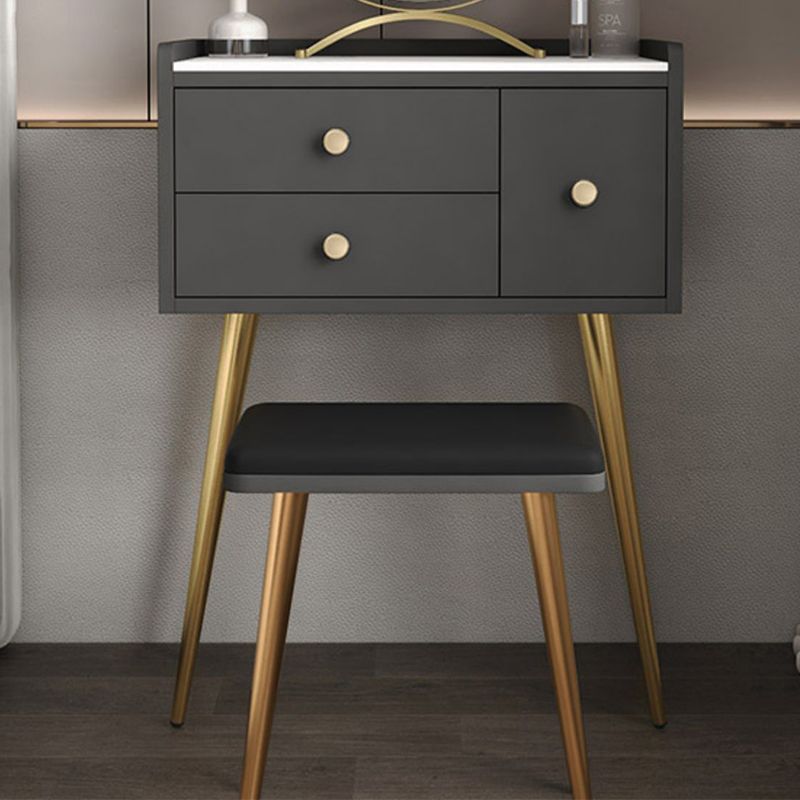 Contemporary Dresser Wooden Makeup Counter With 3 Storage Drawers for Bedroom