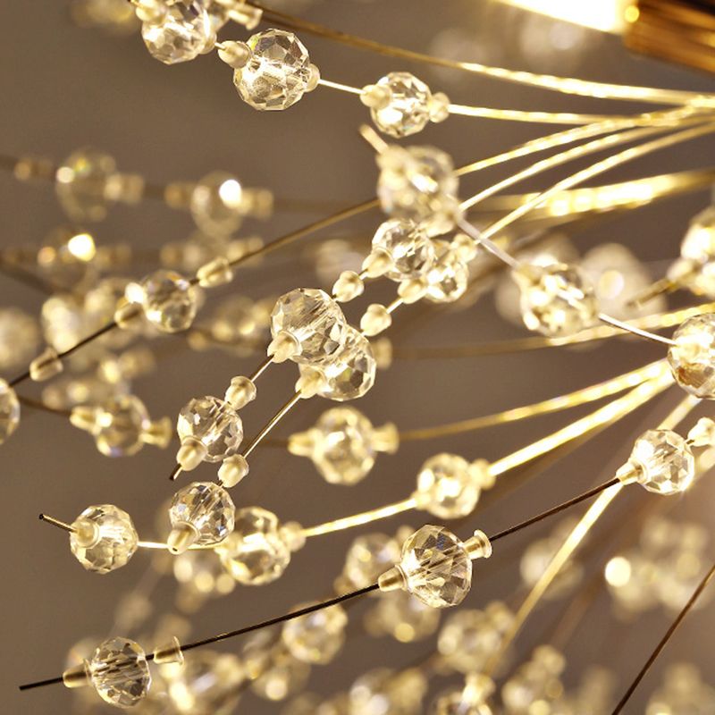 Sputnik Island Lamp Contemporary Hanging Light with Crystal for Dining Room