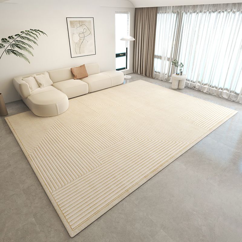 Contemporary Area Rug Contrast Striped Rectangle Indoor Rug Adults Stain Resistant Carpet