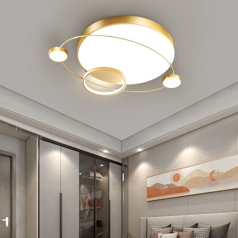 Orbit Form Schlafzimmer LED Deckenlampe Acryl Minimalistisch Flush Mount Lighting Halterung