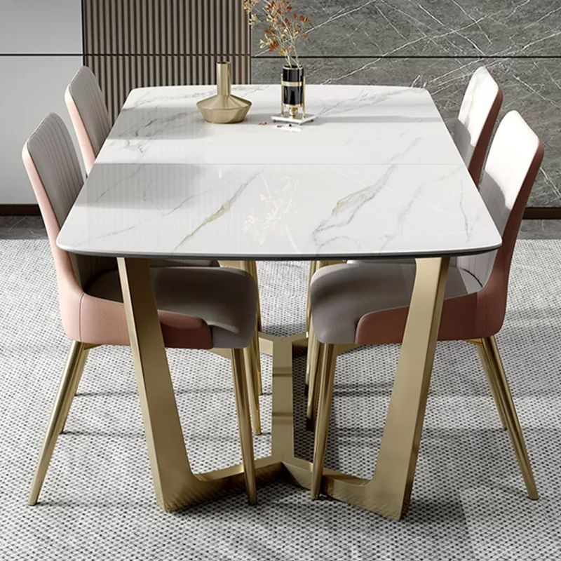 Glam 1/4/5/7 Pieces Rectangle Dinette Set with Sintered Stone Scalable Dining Table Set